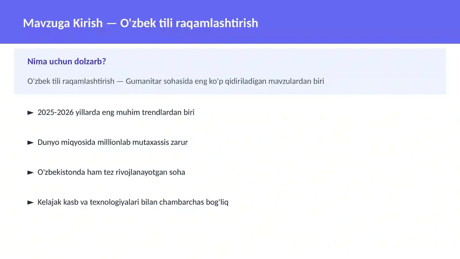 O'zbek tili raqamlashtirish 2