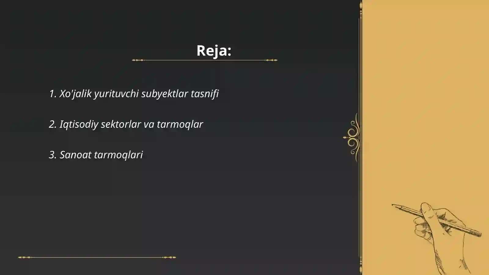 Xo'jalik yurituvchi subyektlarni iqtisodiy sektorlar va tarmoqlar bo'yicha tasnifi 2