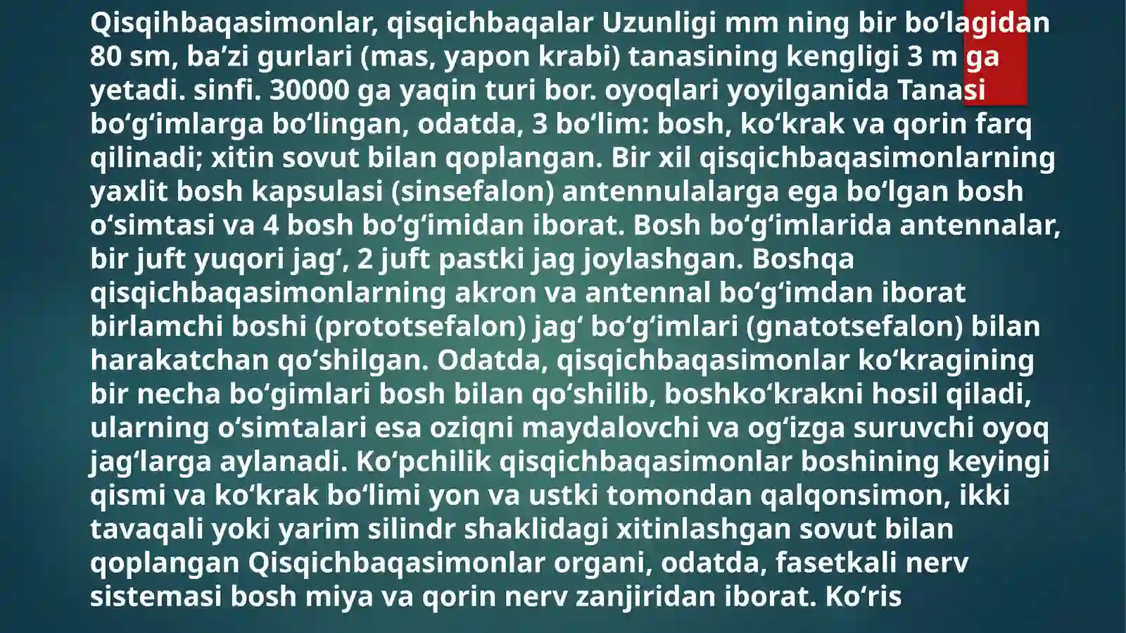 Qisqichbaqasimonlarning ko'payishi va rivojlanishi 2