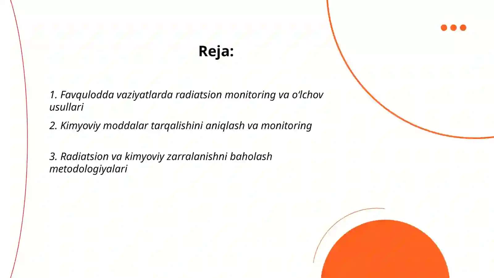 Favqulodda vaziyatlarda radiatsion,kimyoviy vaziyatlarni baholash 2