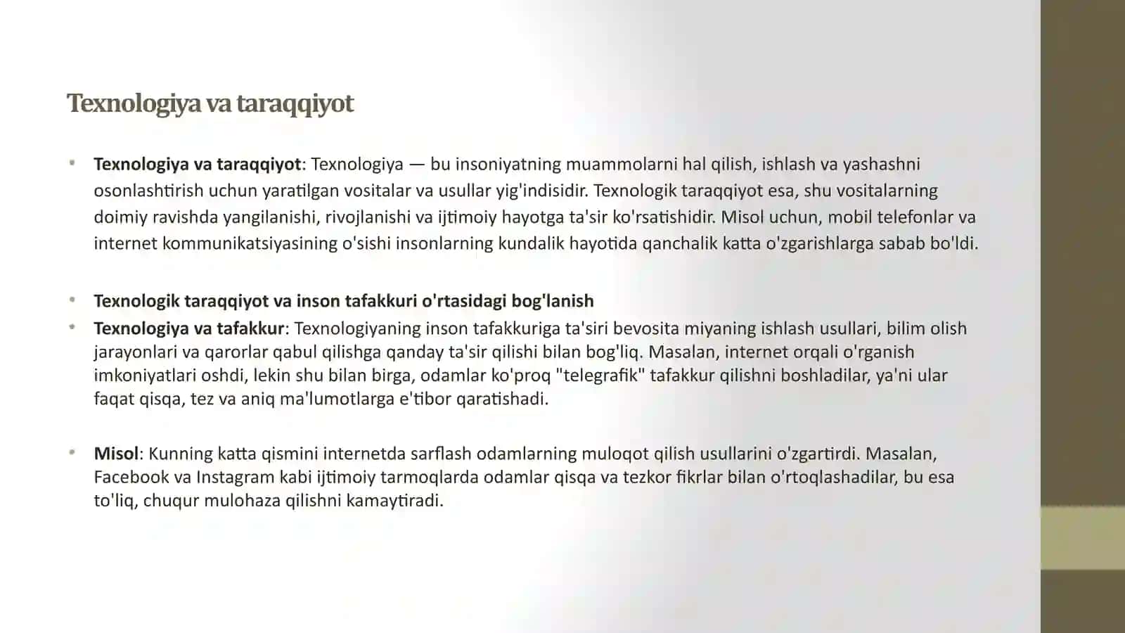 Texnologik taraqqiyot va inson tafakkuri Ijtimoiy oqibatlar 2