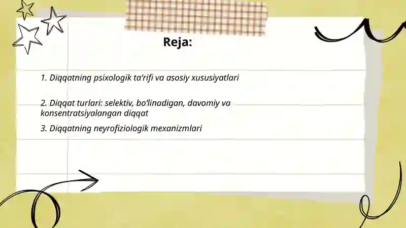 Diqqat haqida tushuncha va uning nerv-fiziologik asoslari 2