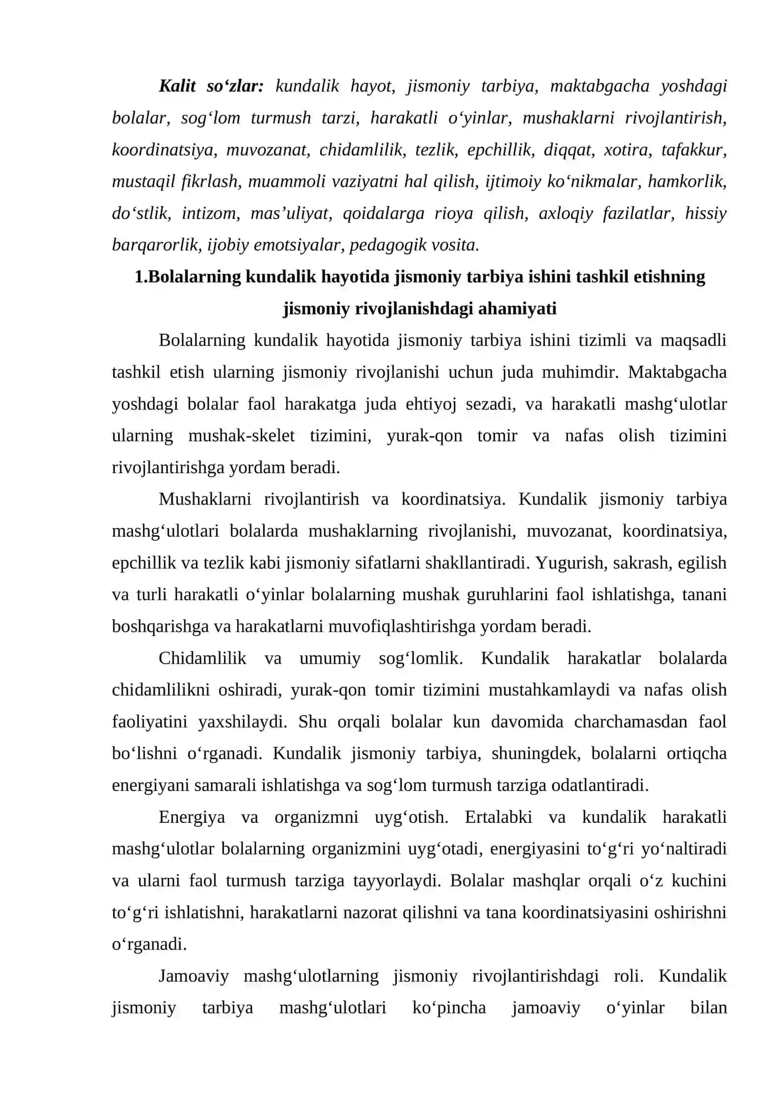 Bolalarni kundalik hayotida jismoniy tarbiya bo‘yicha ishni tashkil etish 2