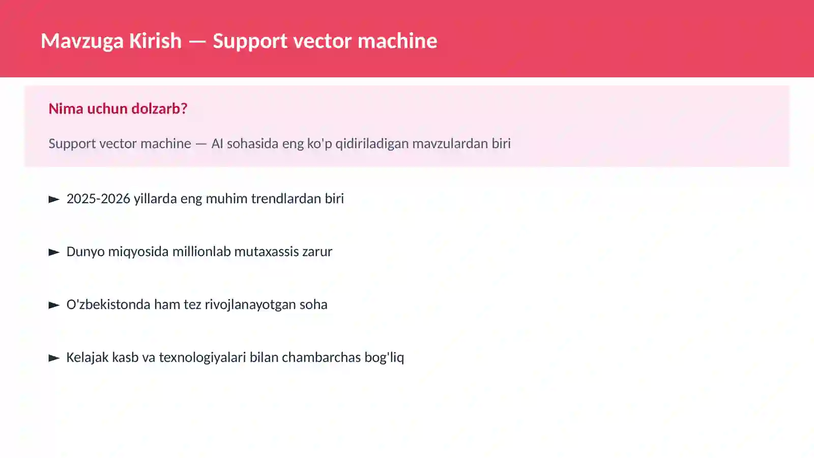 AI | MACHINE LEARNING ASOSLARI 2