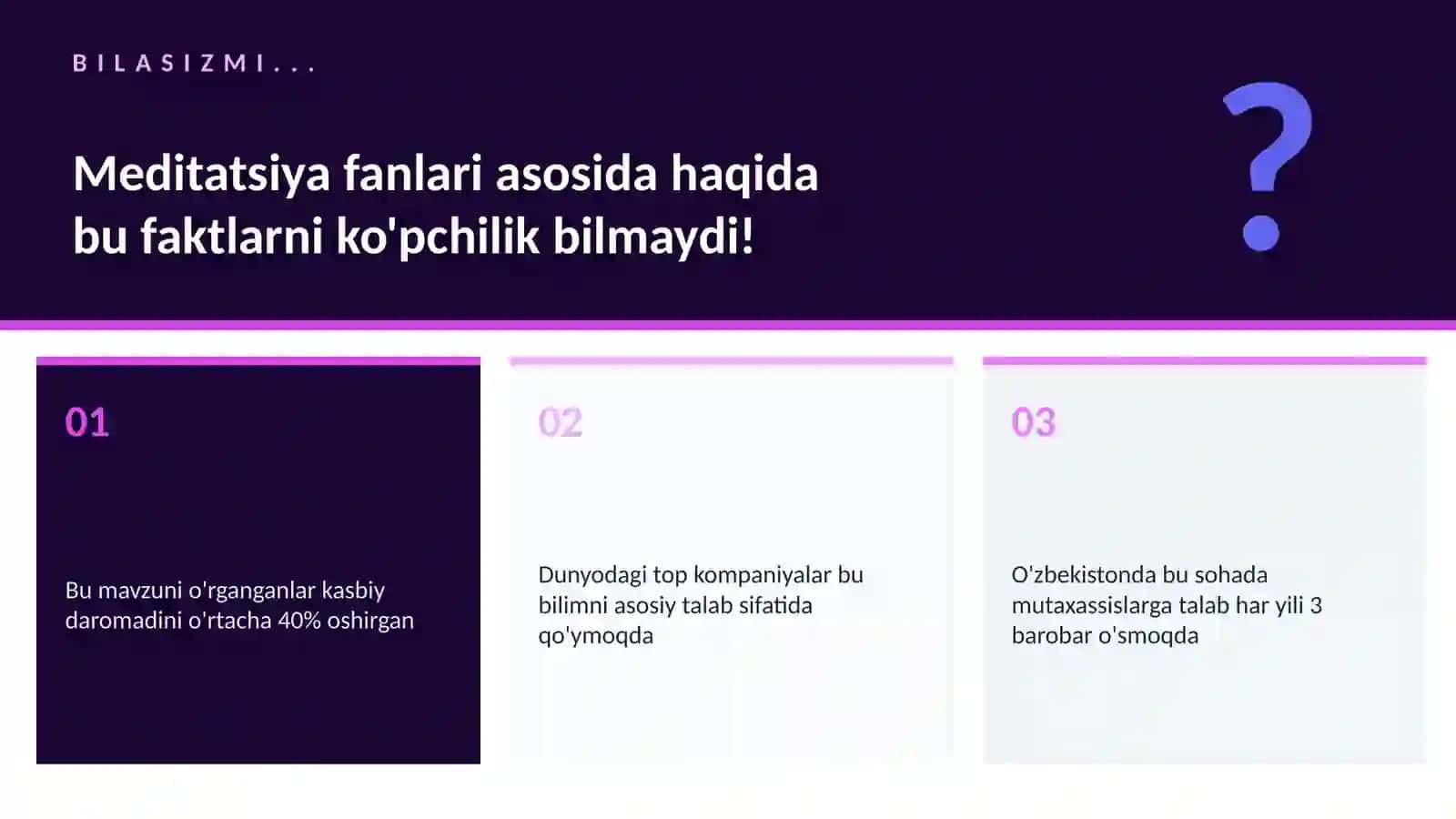SALOMATLIK VA TIBBIYOT Meditatsiya fanlari asosida 2