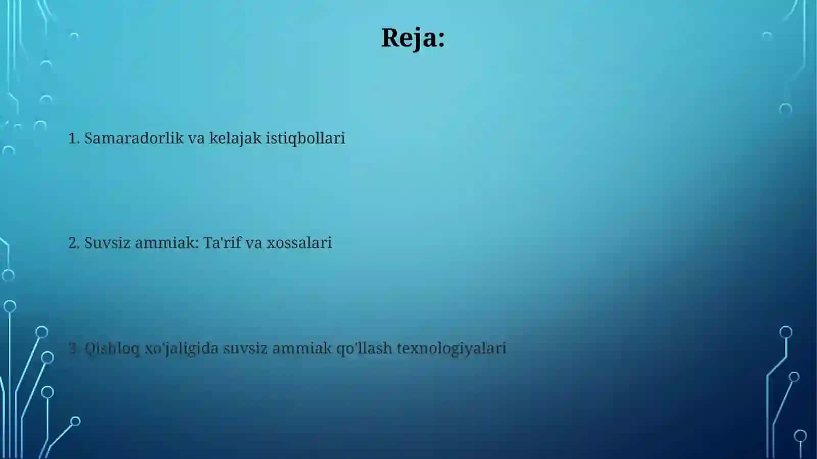 Suvsizammiakvaundanqishloqxoʻjaligidafoydalanishtexnologiyasi 2
