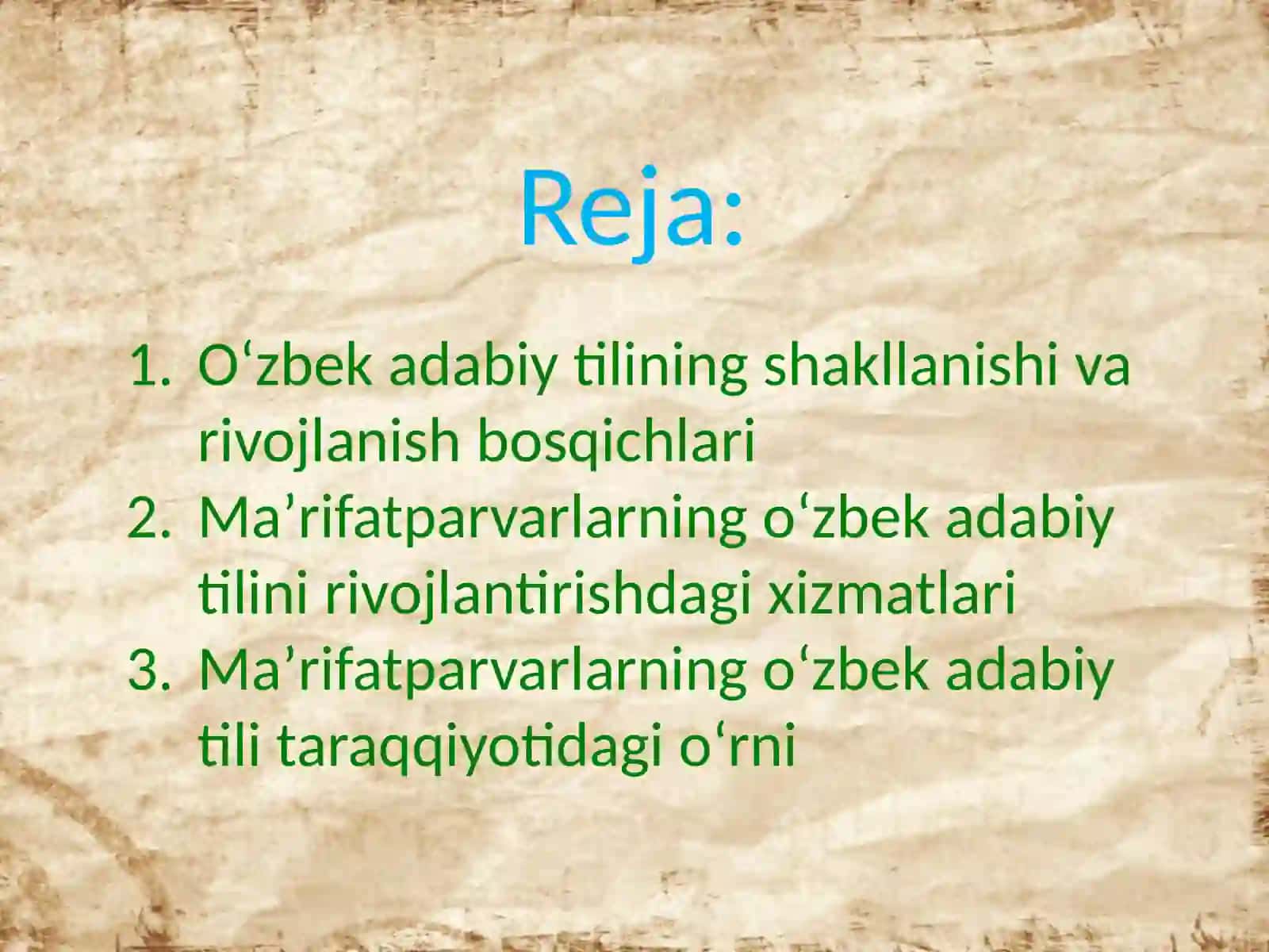 Oʻzbek adabiy tili rivojida maʼrifatparvarlarning xizmatlari 2