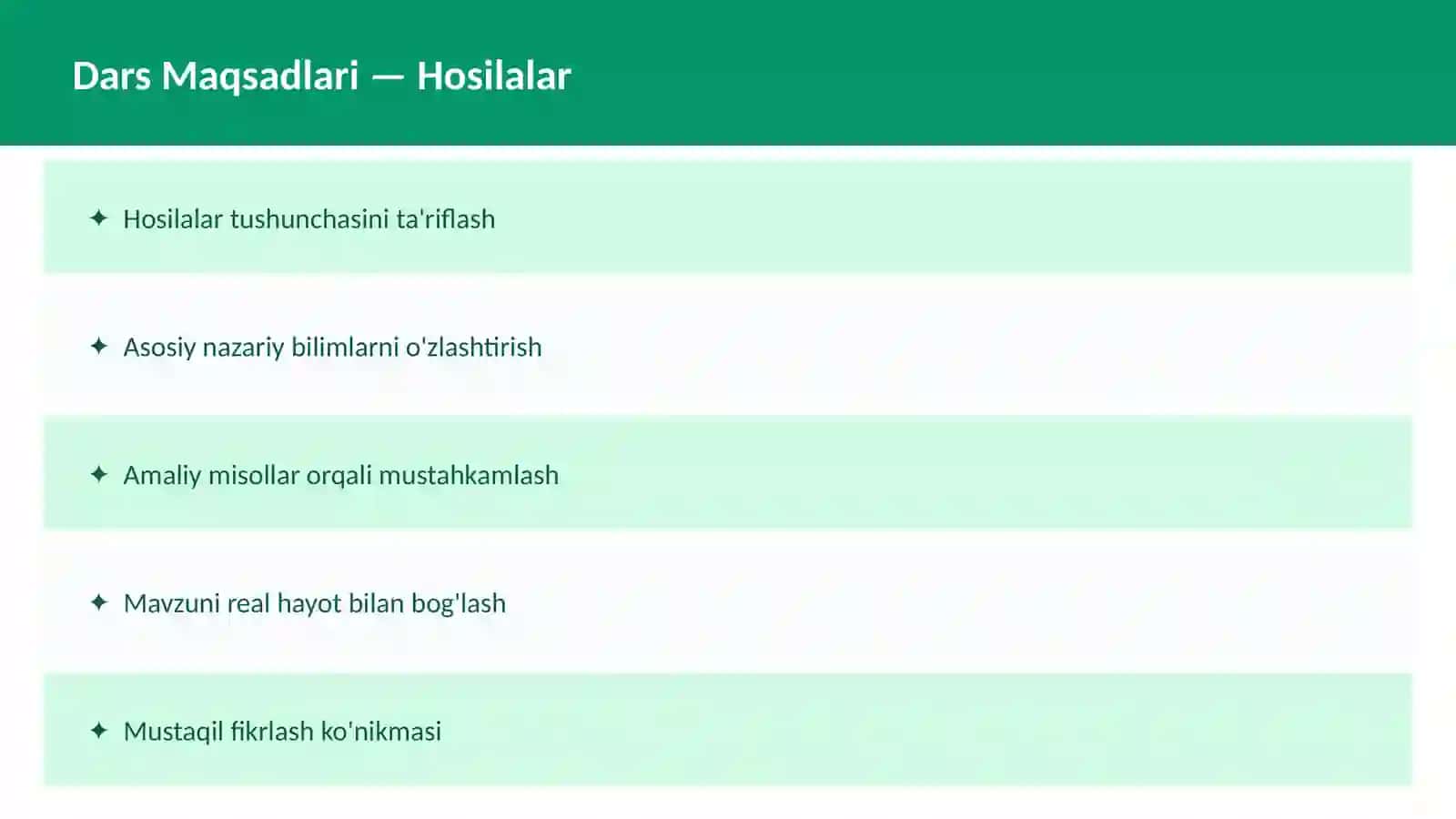 Matematika Limitlar O'qituvchilar va talabalar uchun dars ishlanma 2