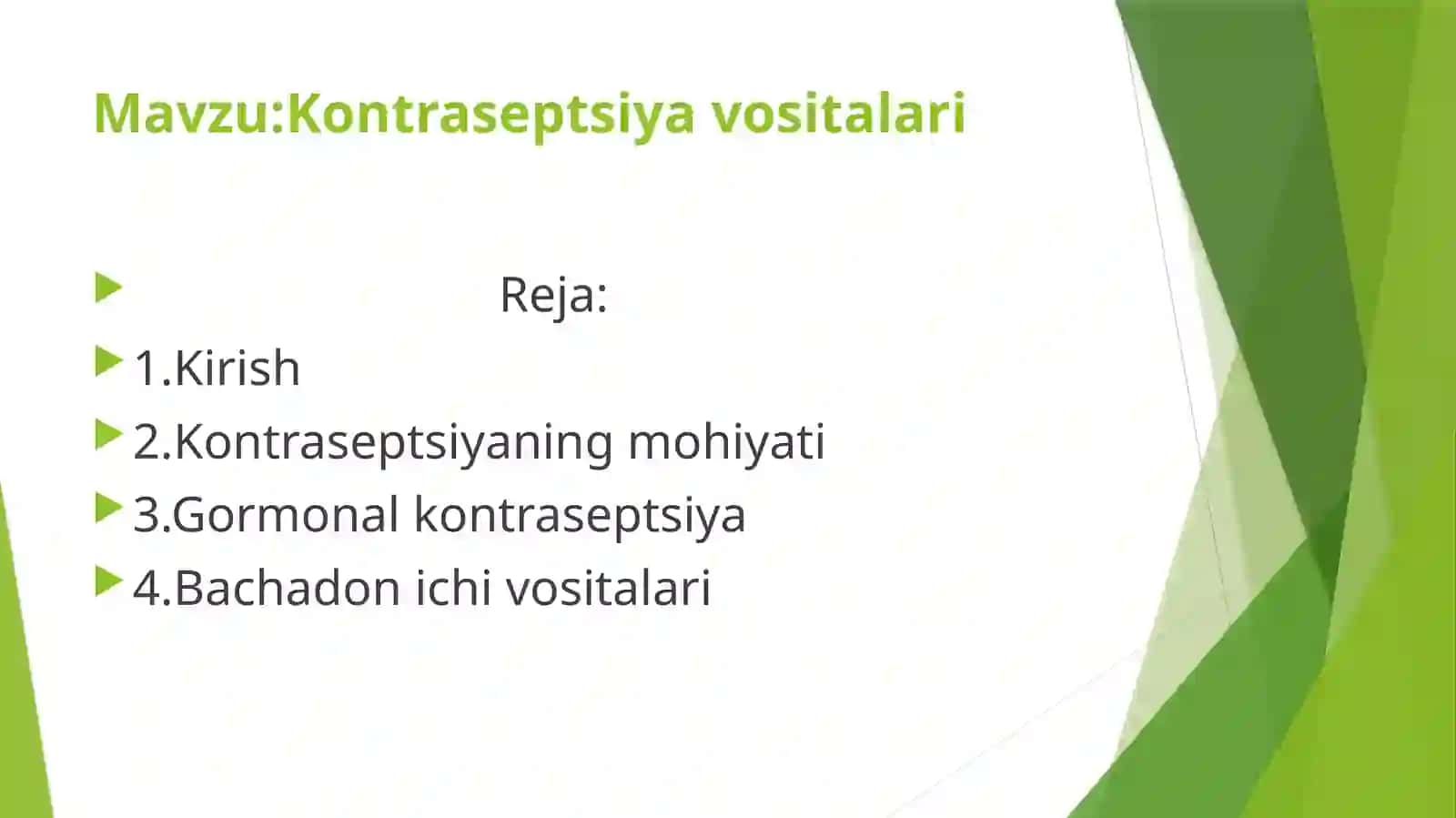 Kontraseptiya vositalari 2