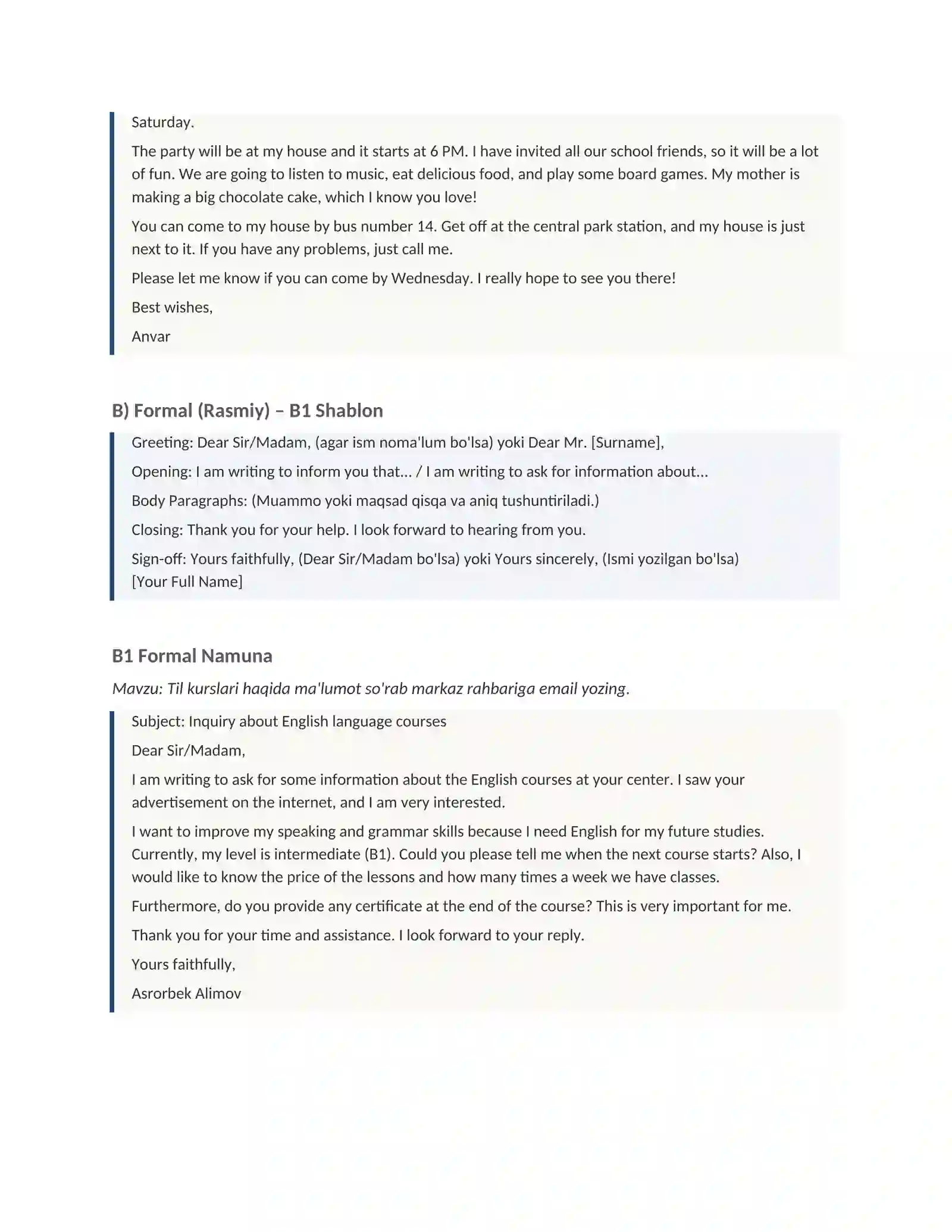 EMAIL SHABLONLARI VA NAMUNALARI 2
