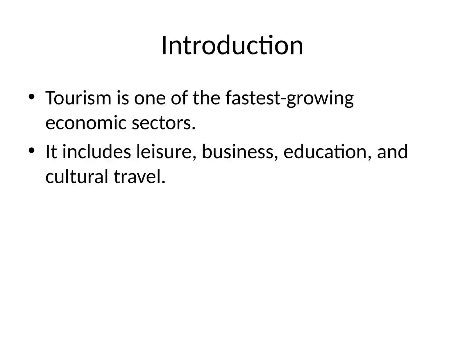 tourism as an economic sector 2