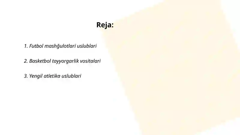 Sport mashğulotlaring vositalari va uslublari 2