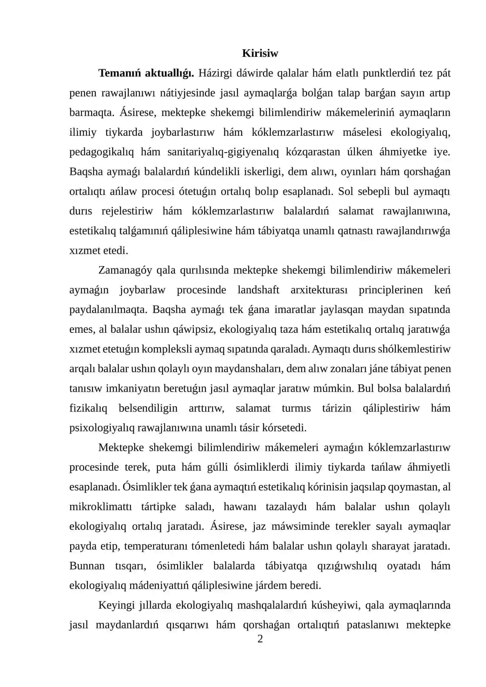 BAQSHALAR AYMAǴINIŃ LANDSHAFT REJELESTIRIW PRINCIPLERI 2