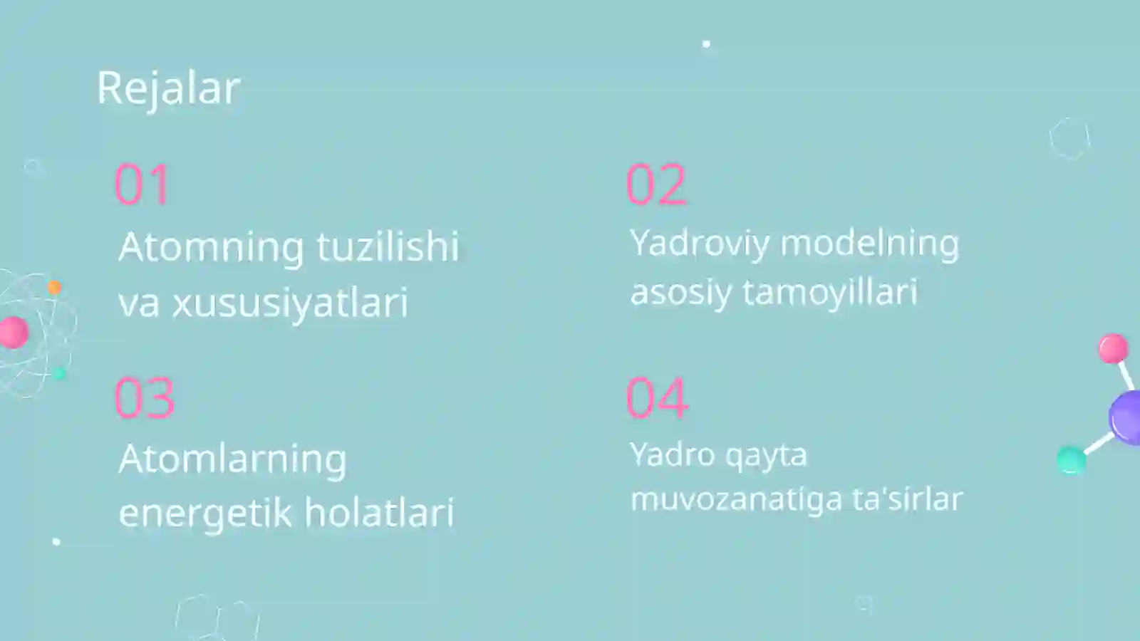 Atom tuzilishi, uning yadroviy modeli 2
