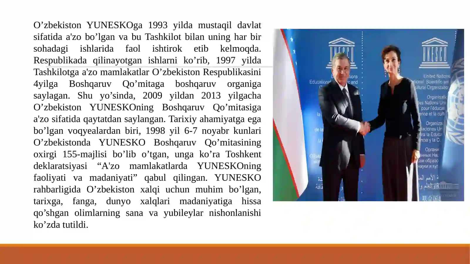 O‘ZBEKISTON VA YUNESKO MUNOSABATLARI 2