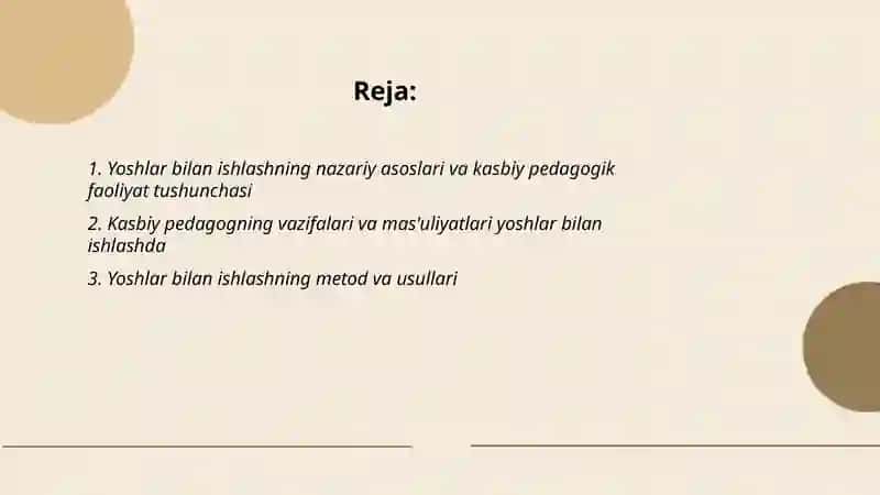 Yoshlar bilan ishlash boʻyicha kasbiy pedagogik faoliyat va uning oʻziga xosliklari 2