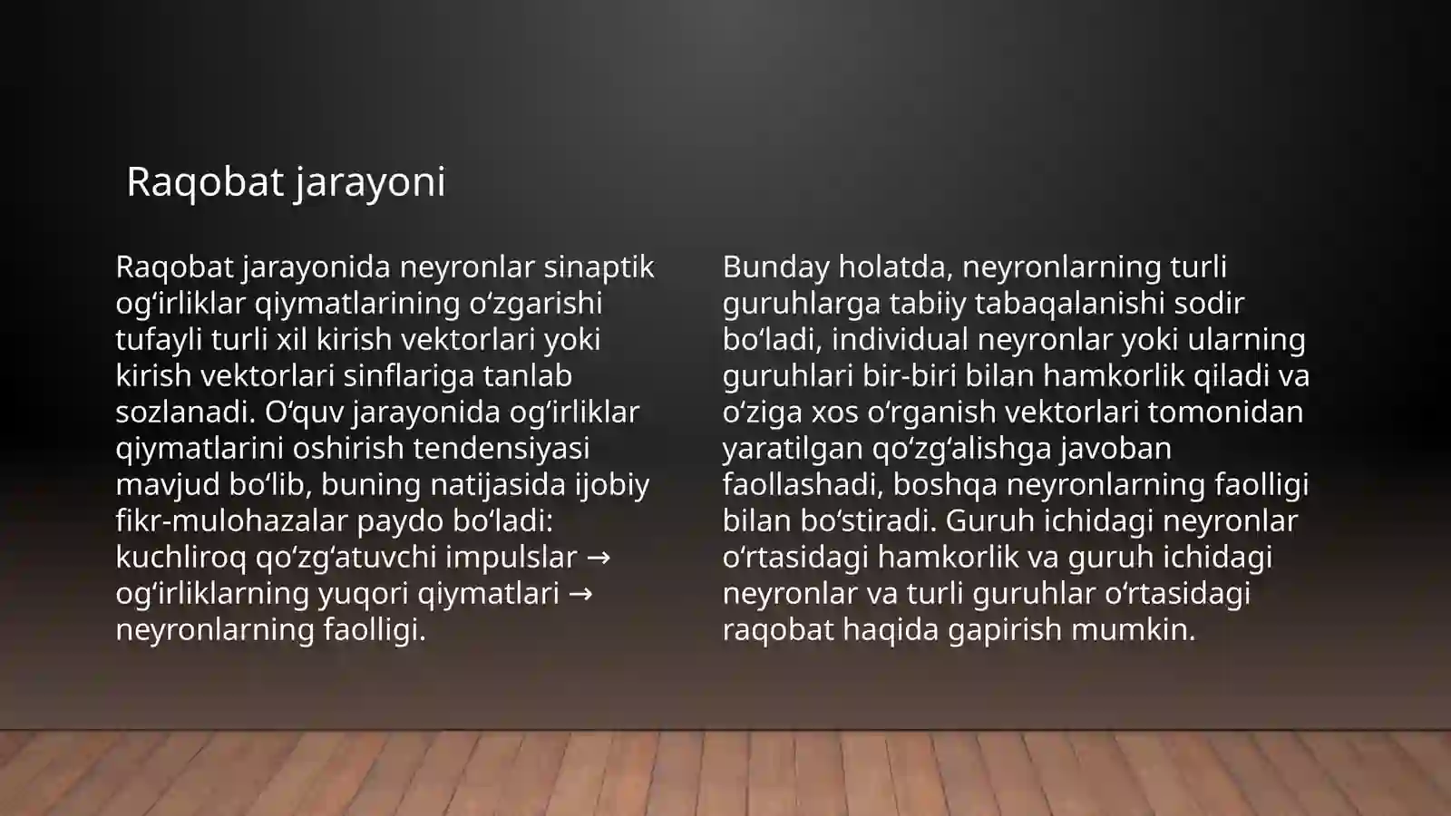 Koxonet neyron tarmog'i 2