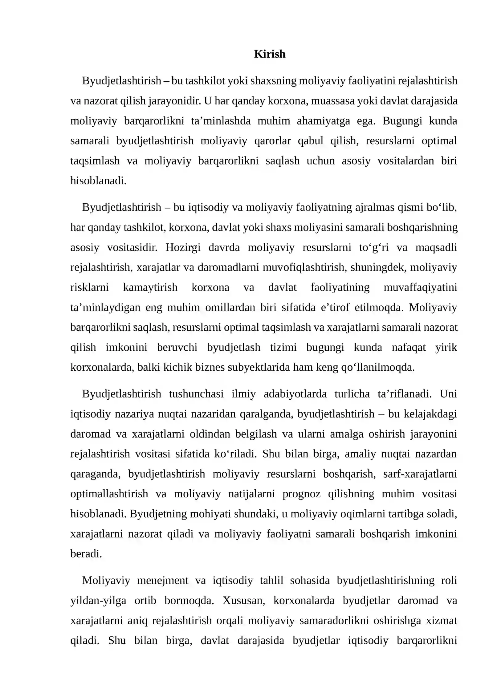 BYUDJETLASHTIRISH TUSHUNCHASI VA VAZIFALARI 2