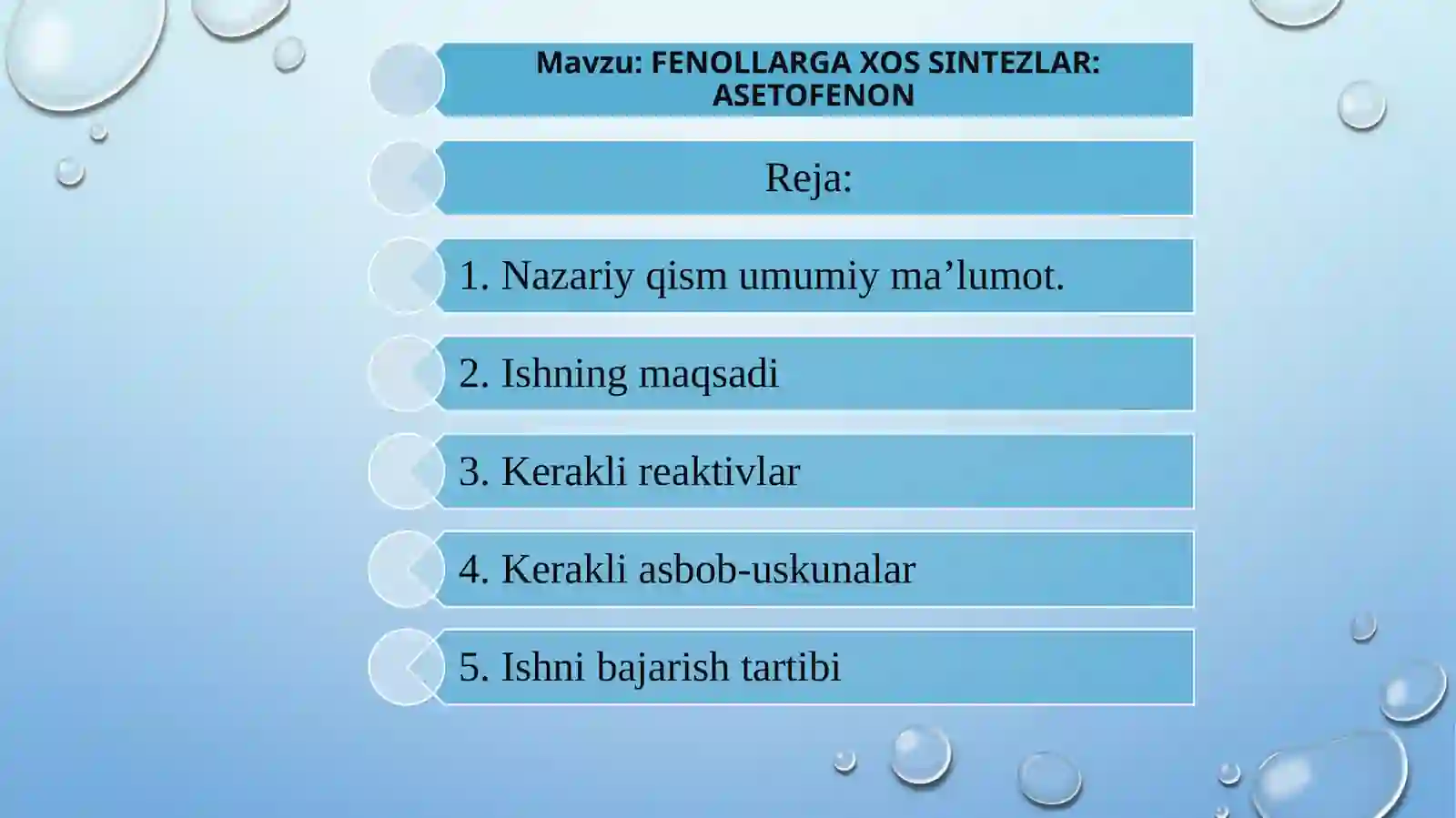 Organik kimyo fanidan tayyorlagan taqdimoti 2