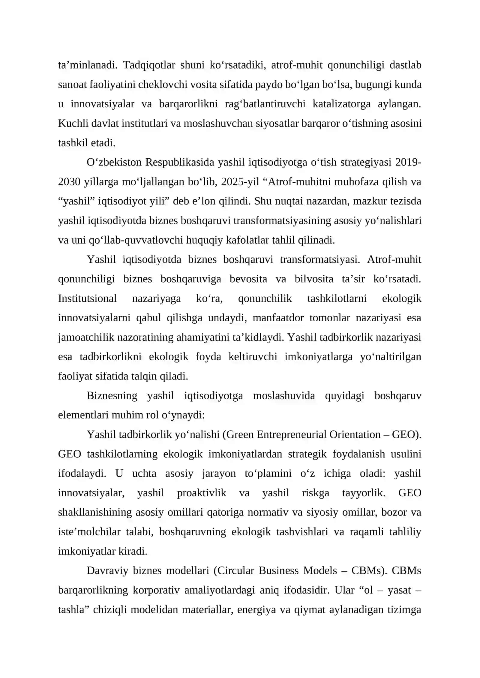 Yashil iqtisodiyotda biznes boshqaruvi va huquqiy kafolatlar 2