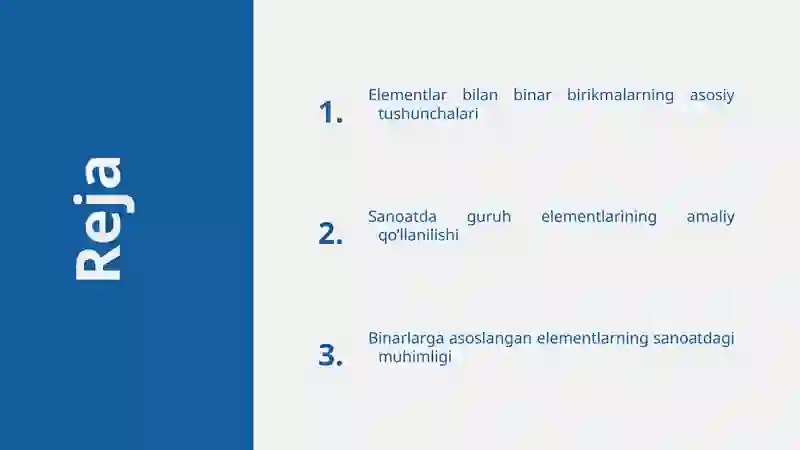 Guruh elementlaring binar birikmalar va sanoatdagi ahamiyati 2