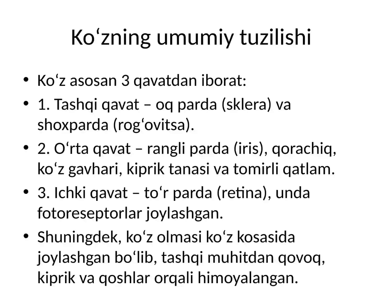 Ko‘z fiziologiyasi 2