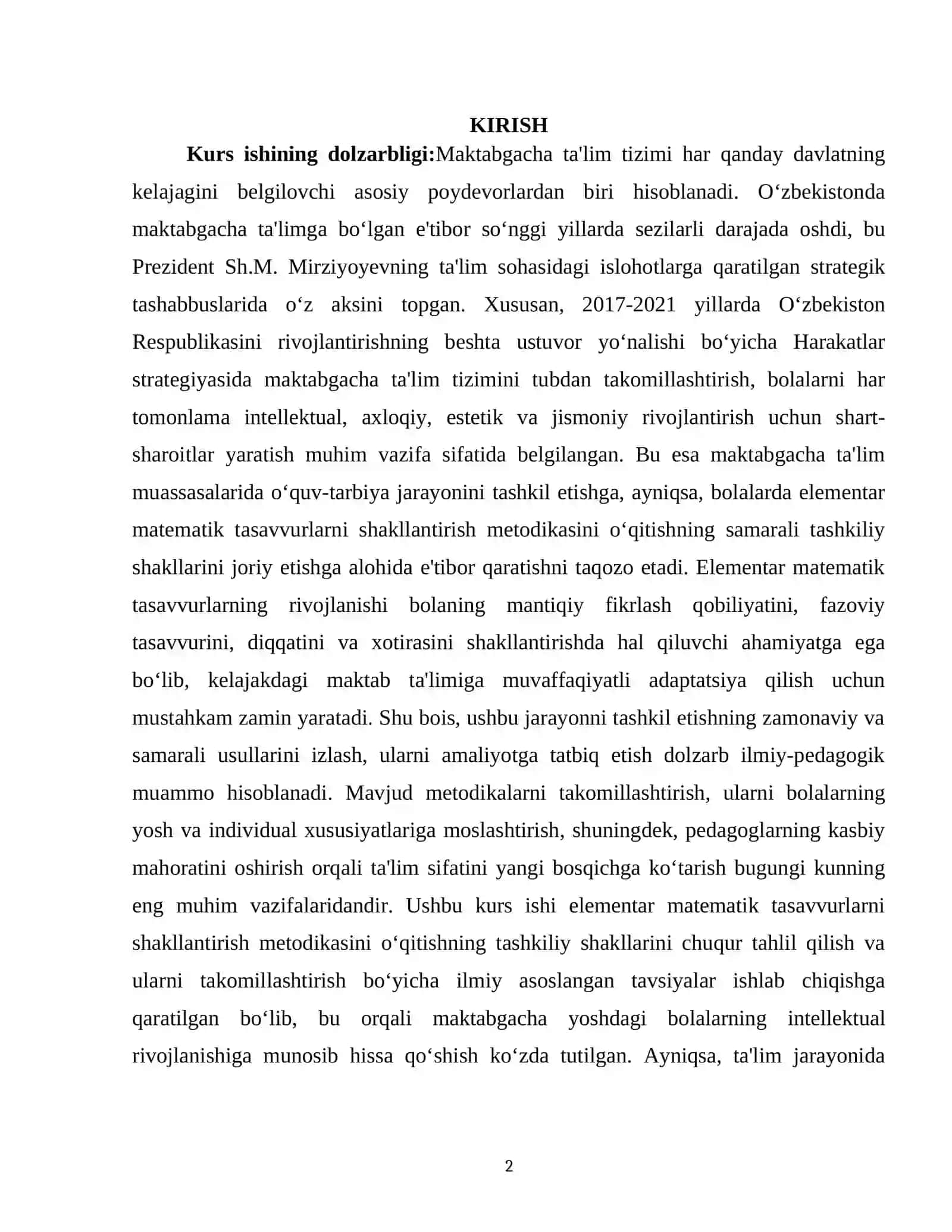 MAKTABGACHA YOSHDAGI BOLALARDA ELEMENTAR MATEMATIK TASAVVURLARNI SHAKLLANTIRISHNING NAZARIY ASOSLARI VA PEDAGOGIK TAMOYILLARI 2
