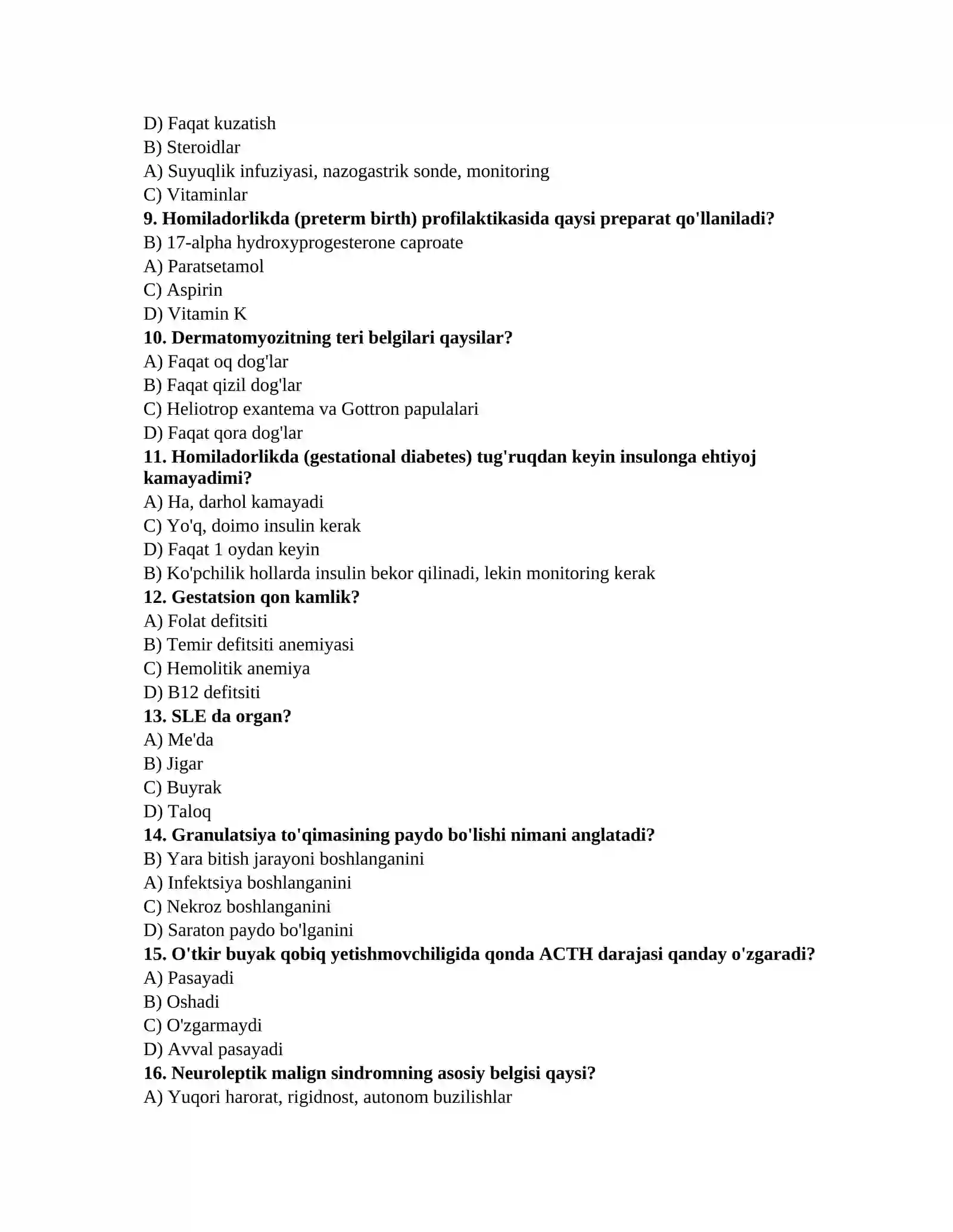 Biokimyo savollari 2