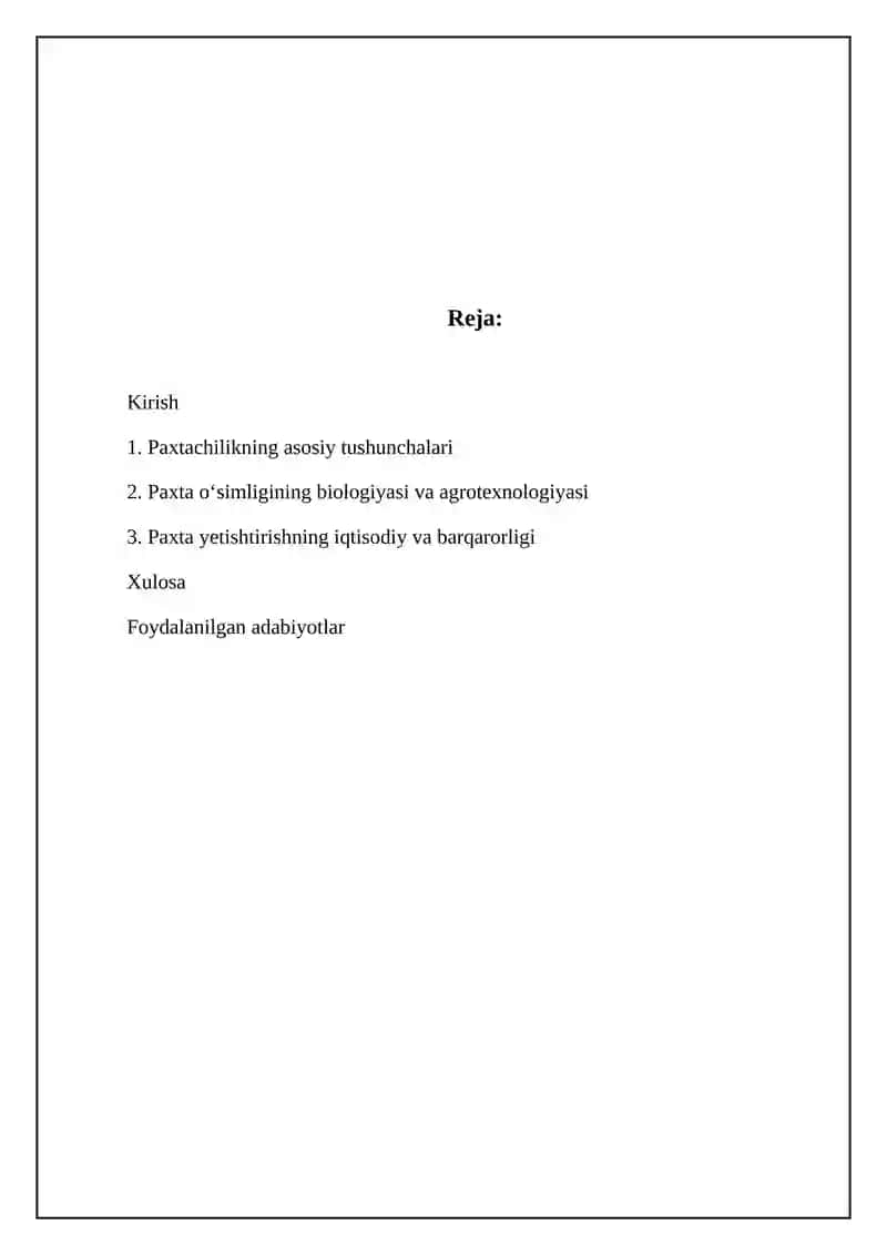 Paxtachilikning asosiy tushunchalari 2