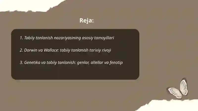 Tabiiy va jinsiy tanlanish nazaryalari 2