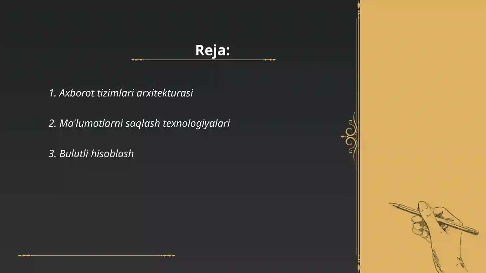 Axborot tizimlari va texnalogiyalari 2
