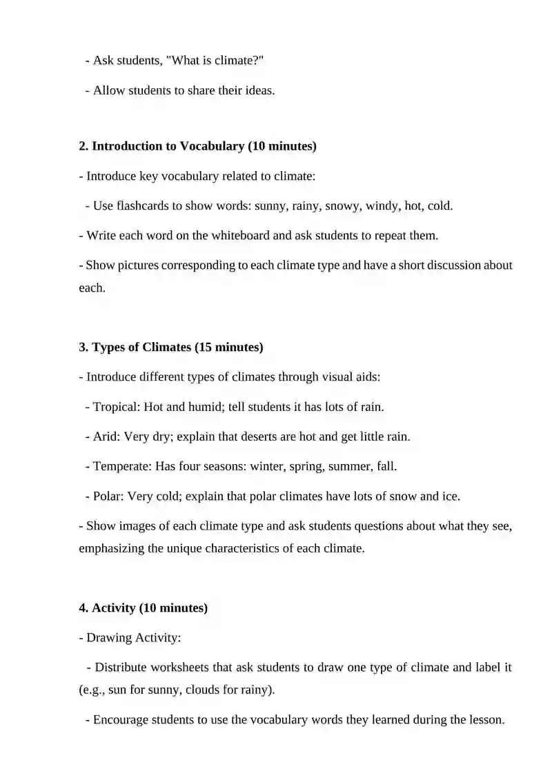 Climate Lesson Plan 2