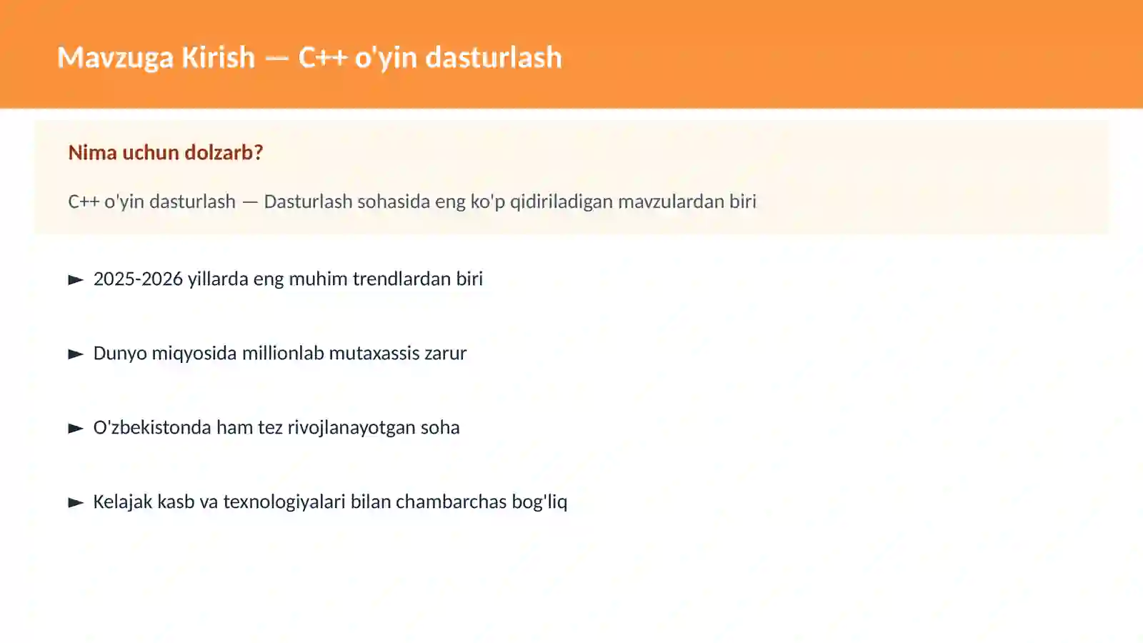 C++ VA TIZIM DASTURLASH 2