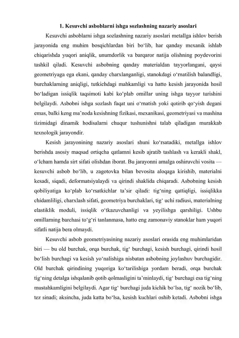 Kesuvchi asboblarni ishga sozlash texnologiyasi 2