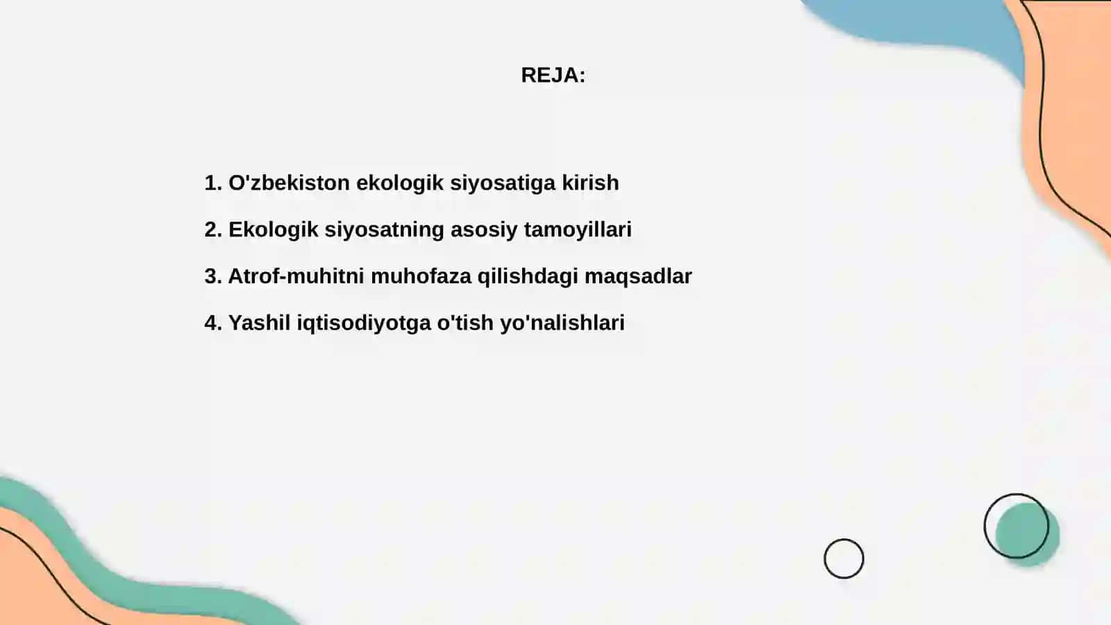O'zbekiston ekologik siyosati 2