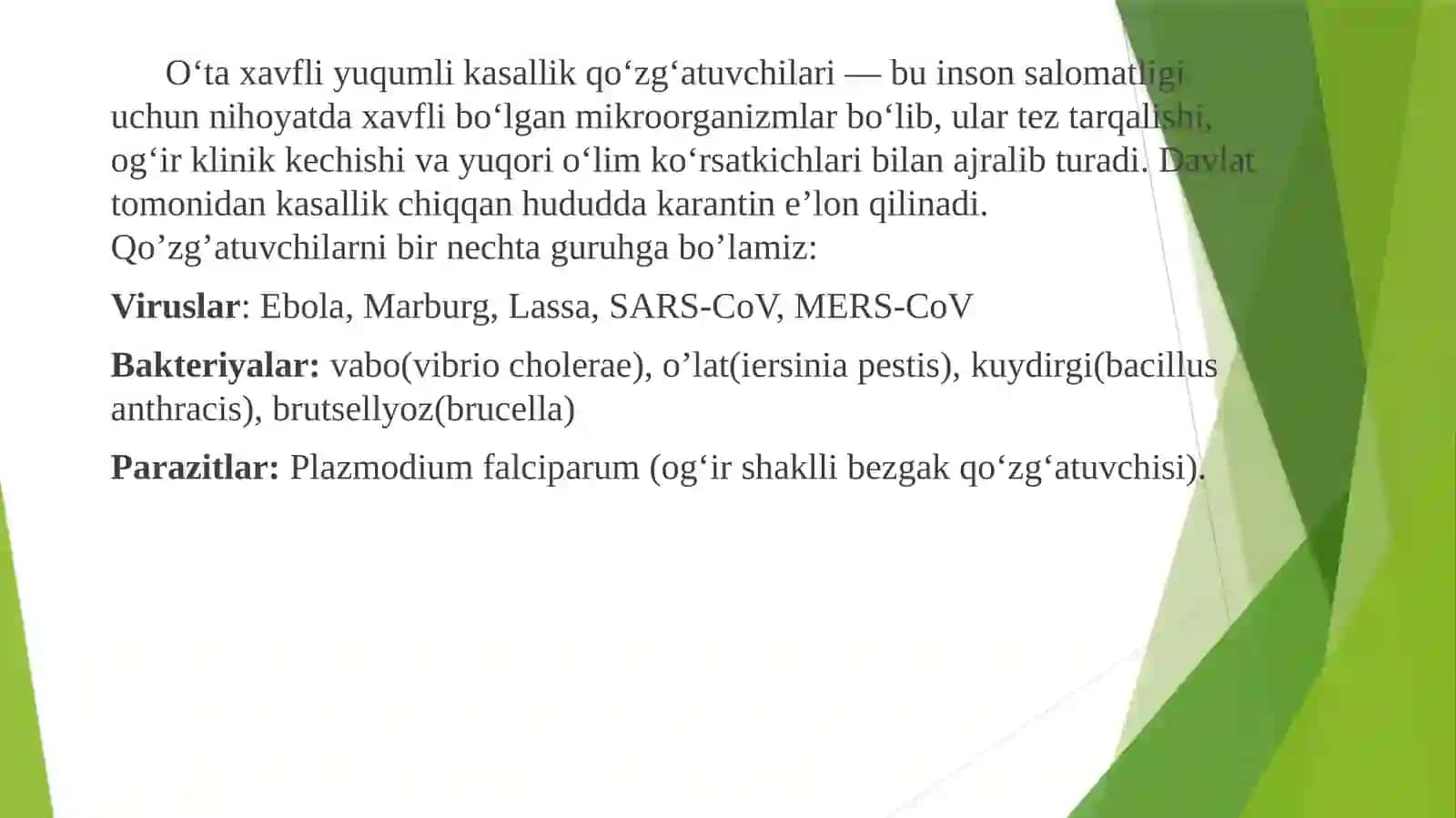 O'ta havfli yuqumli kasalliklar 2