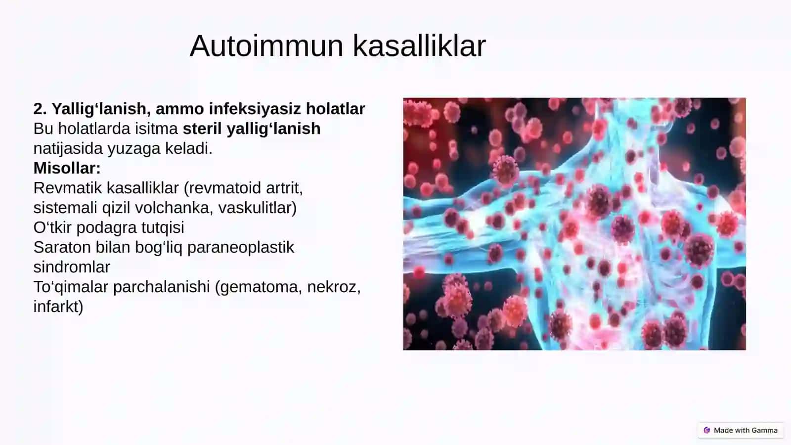 Infeksiyaga bog`liq bo`lmagan isitmali kasalliklar 2