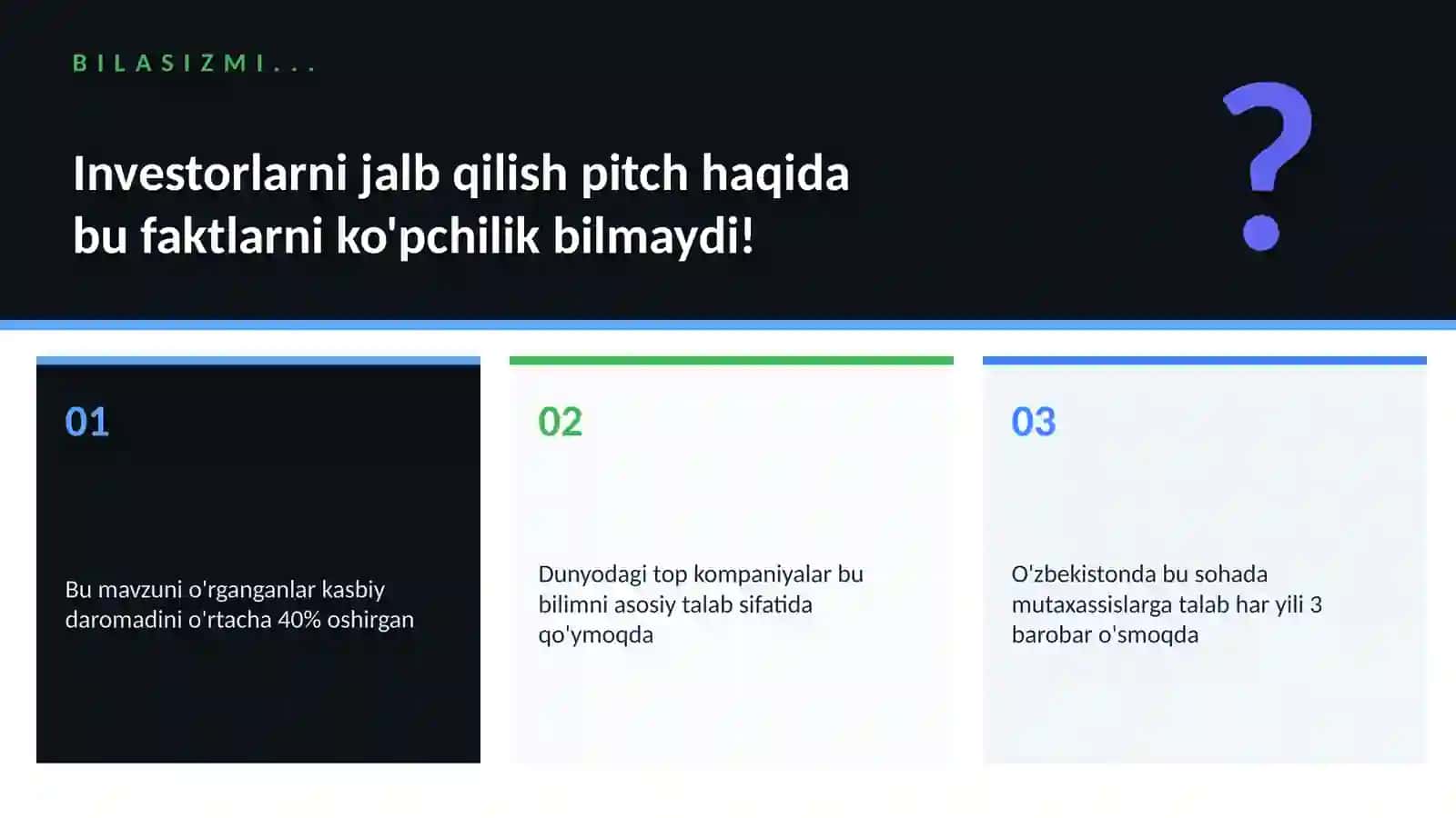 Investorlarni jalb qilish pitch 2