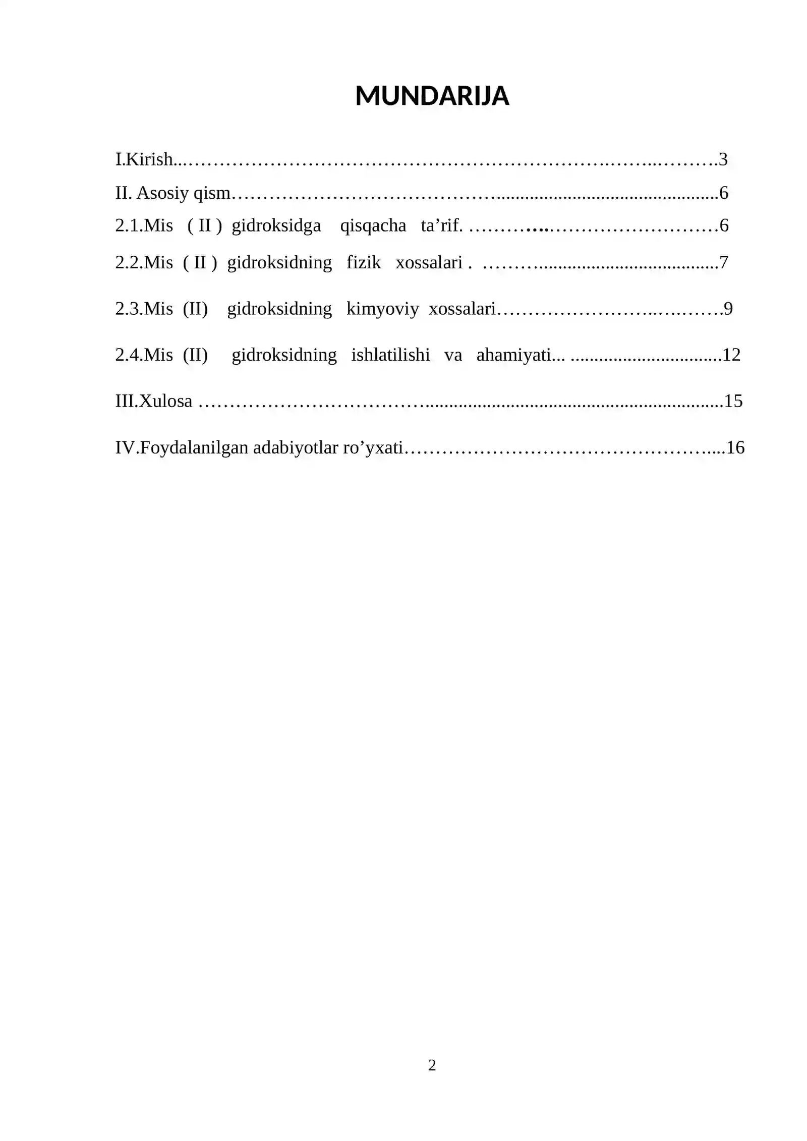 Mis(II) gidroksidning olinishi va xossalari 2