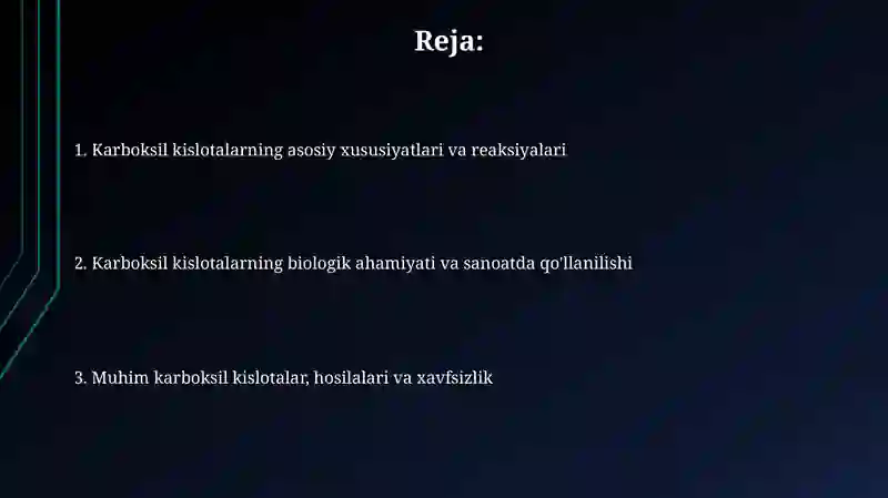 Karbon kislotalarning tutgan oʻrni va ahamiyati 2