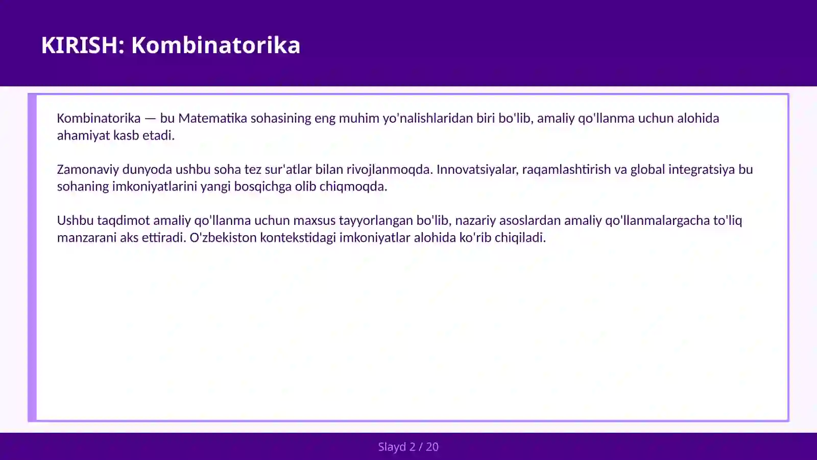Kombinatorika 2