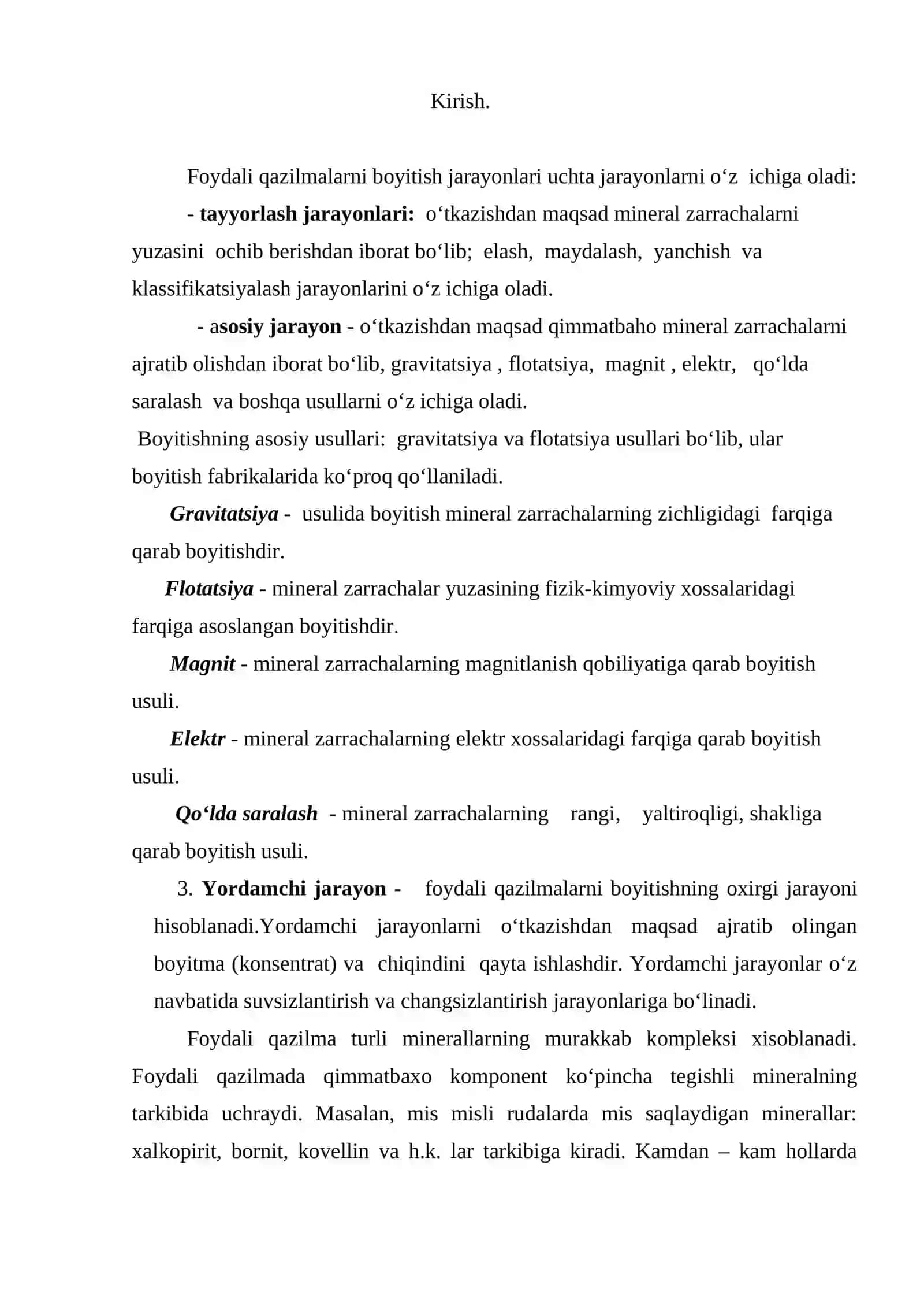 Yoshlik koni rudalarini boyitishda ruda tayyorlash bo’limi xaqida malumot 2