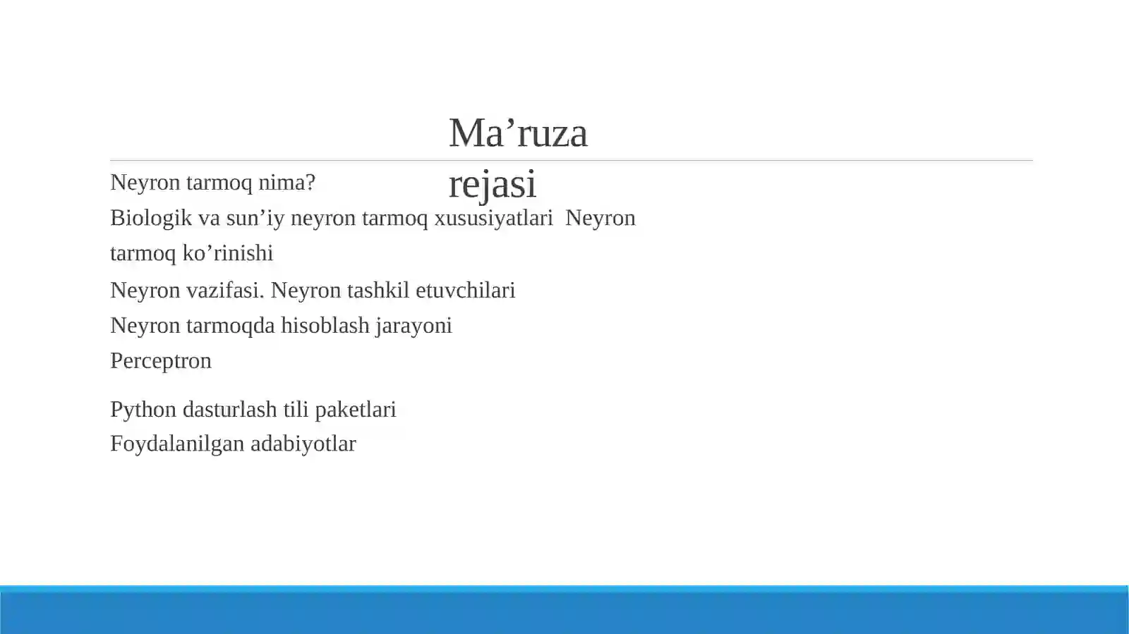 Sun’iy neyron tarmoqlari 2