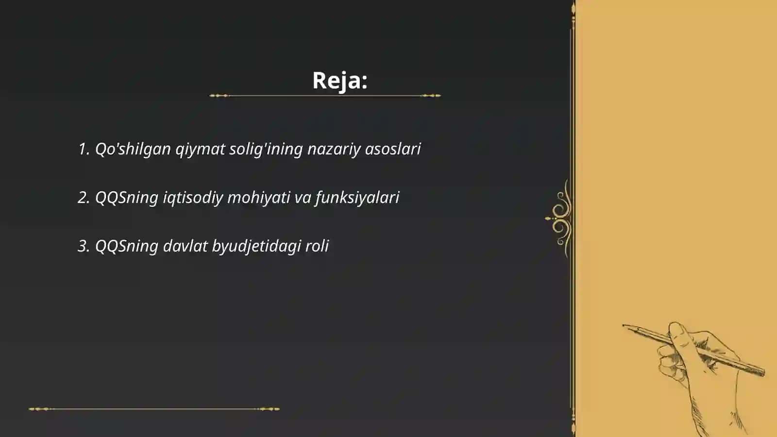 Qo'shilgan qiymat solig'ining iqtisodiy mohiyati va davlat byudjeti daromadlarini shakllantirishdagi ahamiyati 2