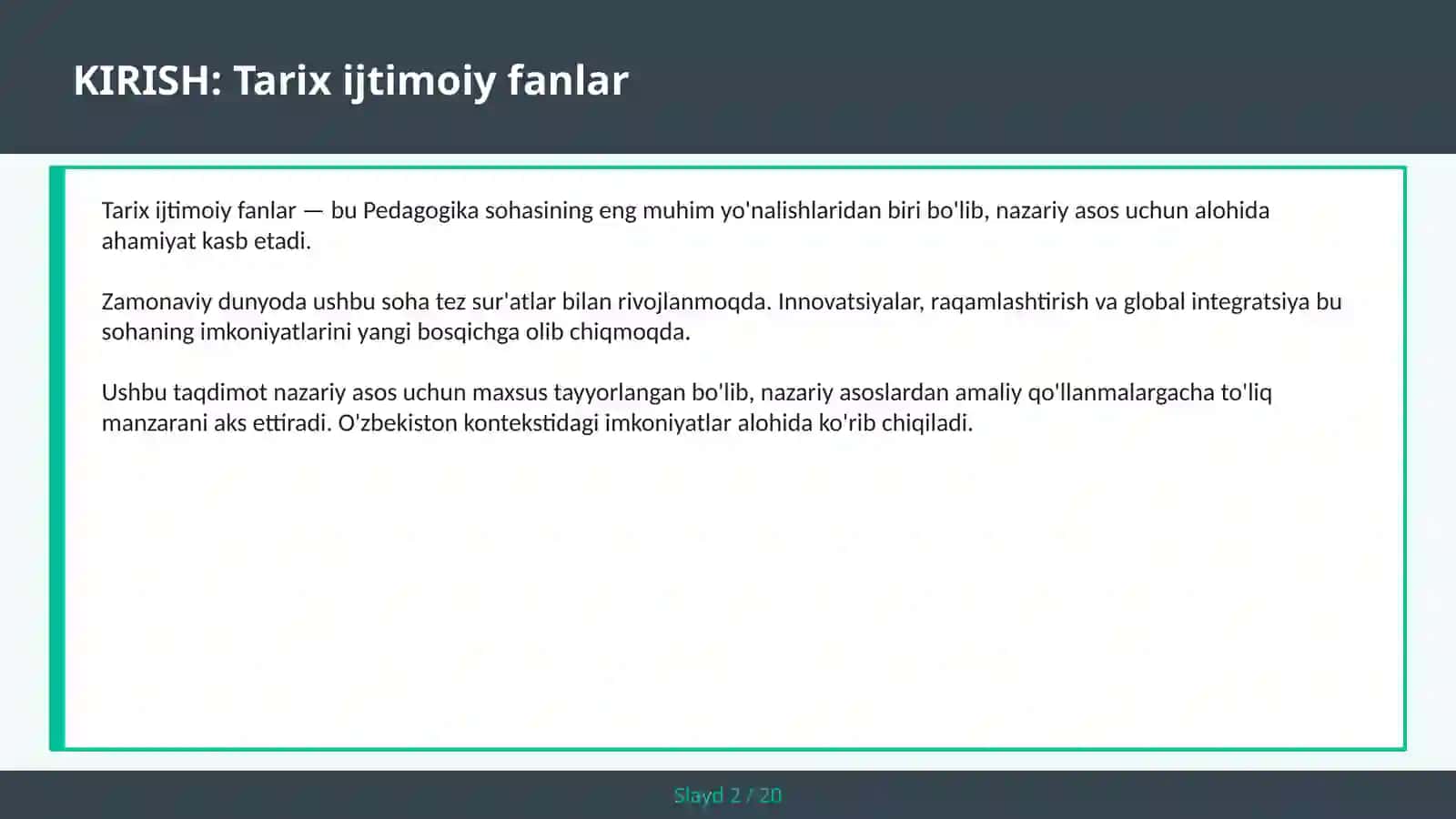 Tarix Ijtimoiy Fanlar 2