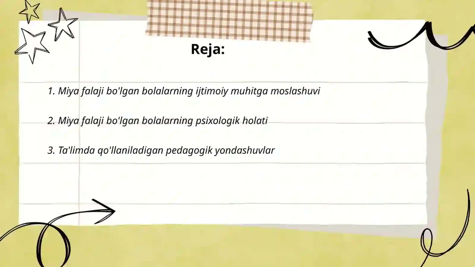 Miya falaji bo'lgan bolalarning ijtimoiy-psixologik va pedagogik xususiyatlari 2