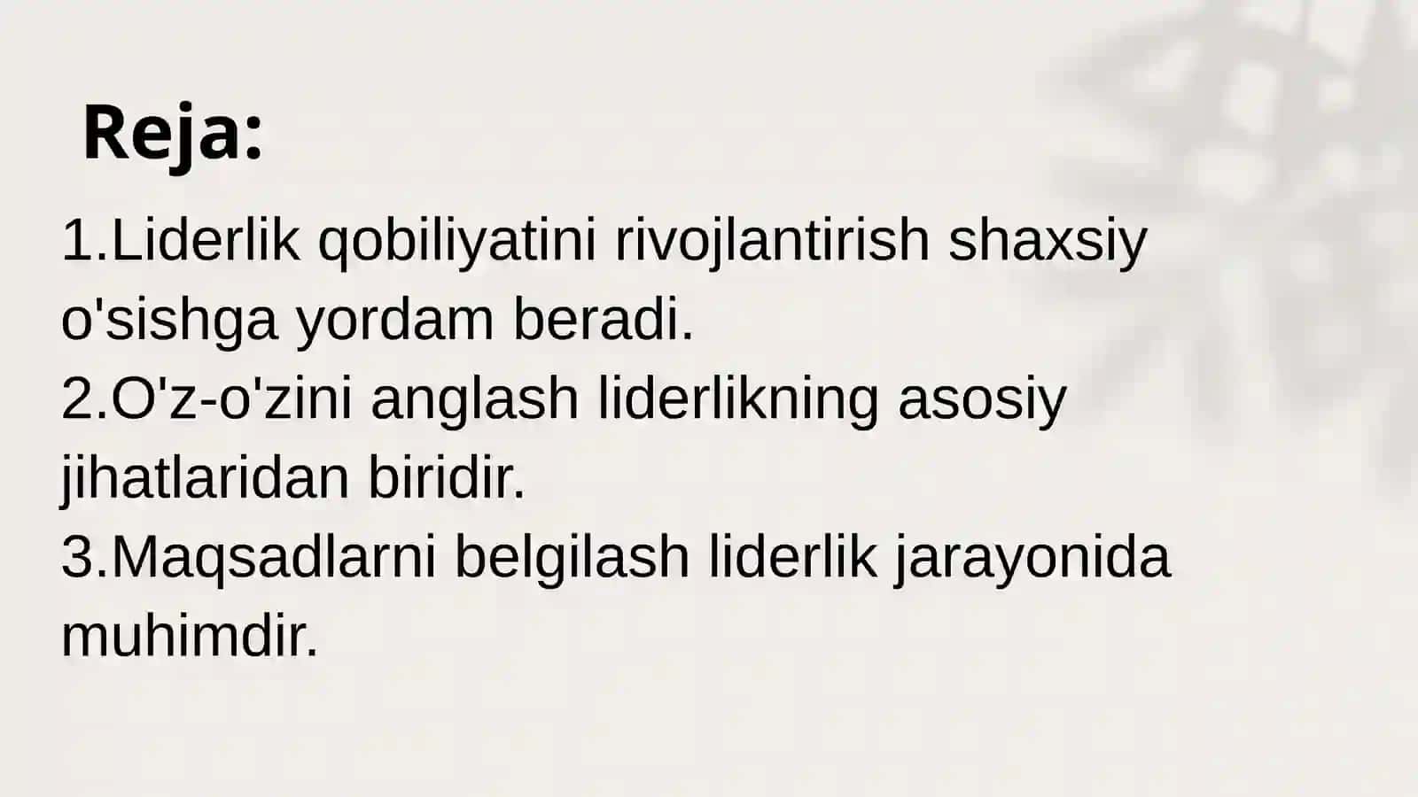 Shaxsdagi liderlik qobiliyatini shakllantirish va rivojlantirish 2
