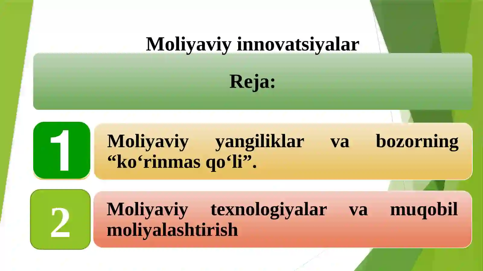 Moliyaviy innovatsiyalar PPT 2