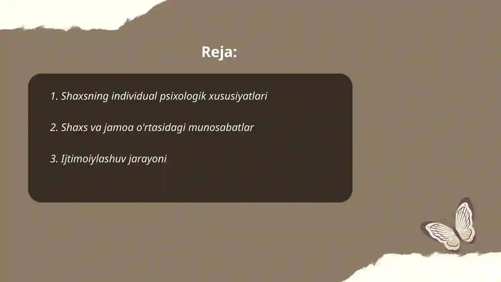 Shaxsning rivojlanishi 2