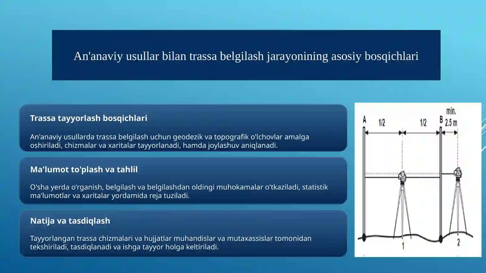 Chiziqli inshoat trassasini nivelirlash jurnali an’anaviy va dasturiy mahsulotdan foydalanib tuzish 2
